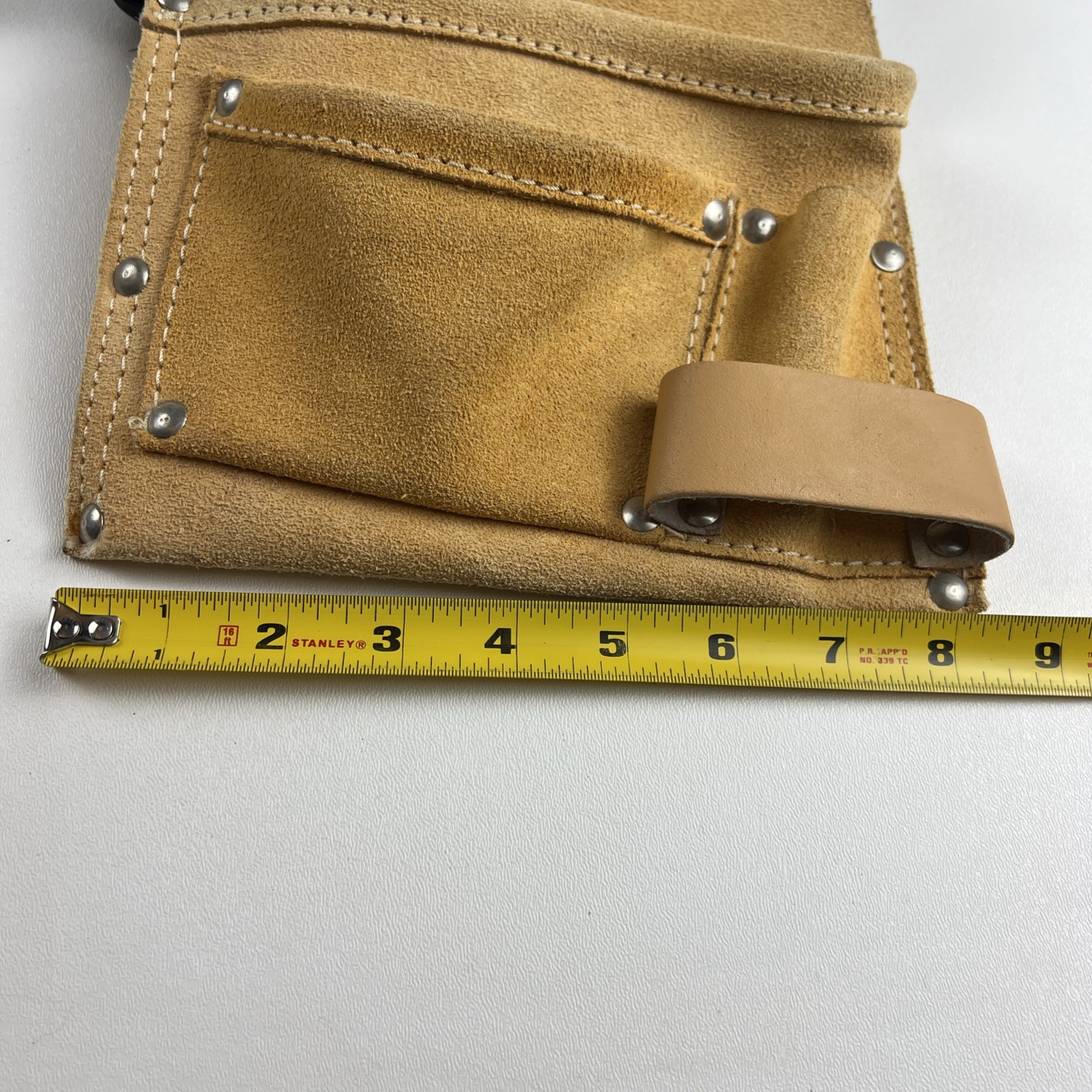 CLC custom leathercraft Suede Tool Bag & Poly Web Belt 3 Pocket Tan
