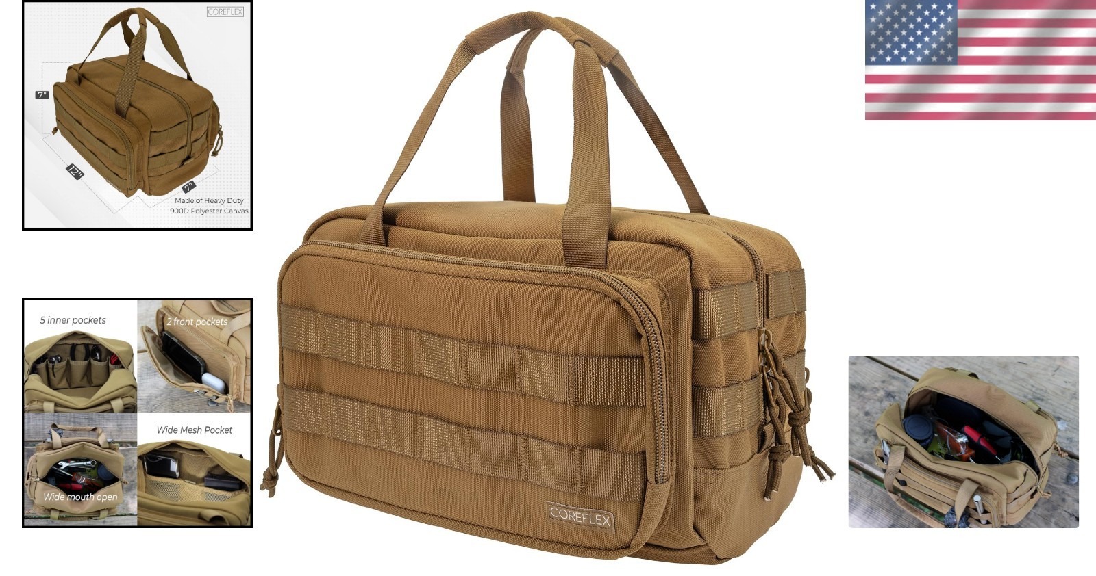 12″ Water-Repellent Tool Bag – Heavy-Duty, Compact Design for Every Tradesman