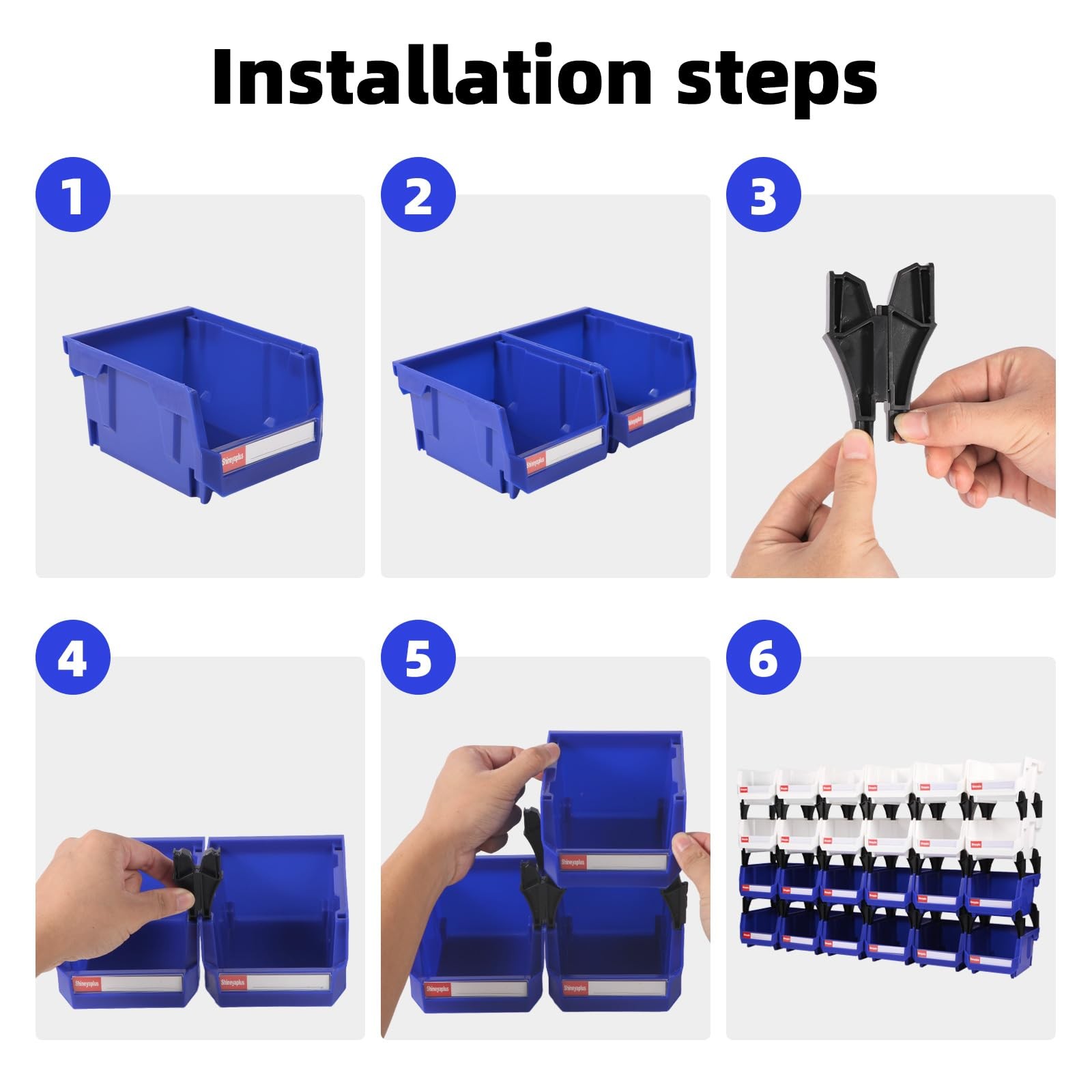 Plastic Storage Bins 24 Packs, Space-Saving Stackable Parts Bins for Garage,T…