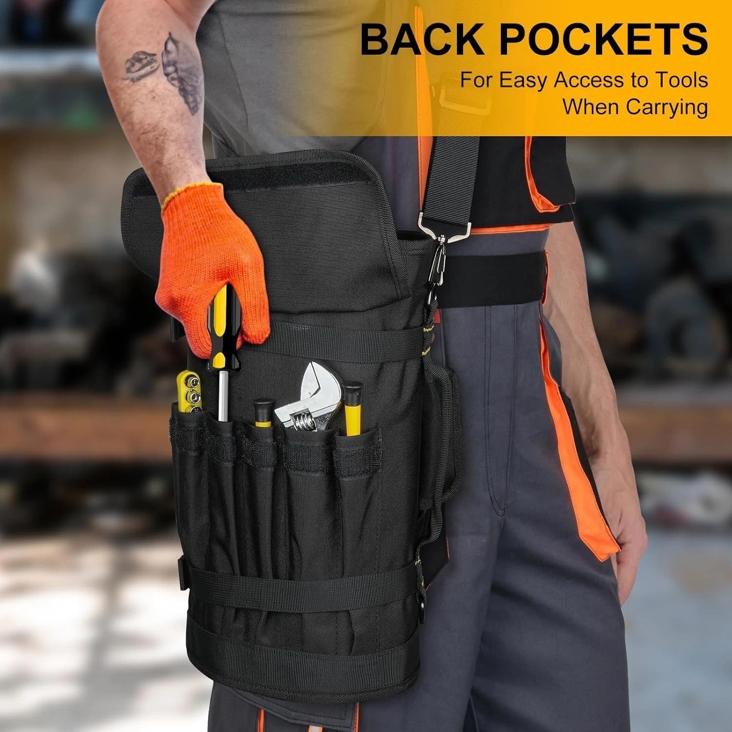 Tool Bag,Large Roll Up Tool Bag Organizer,13 Pockets Tool Roll Storage Pouch,..-