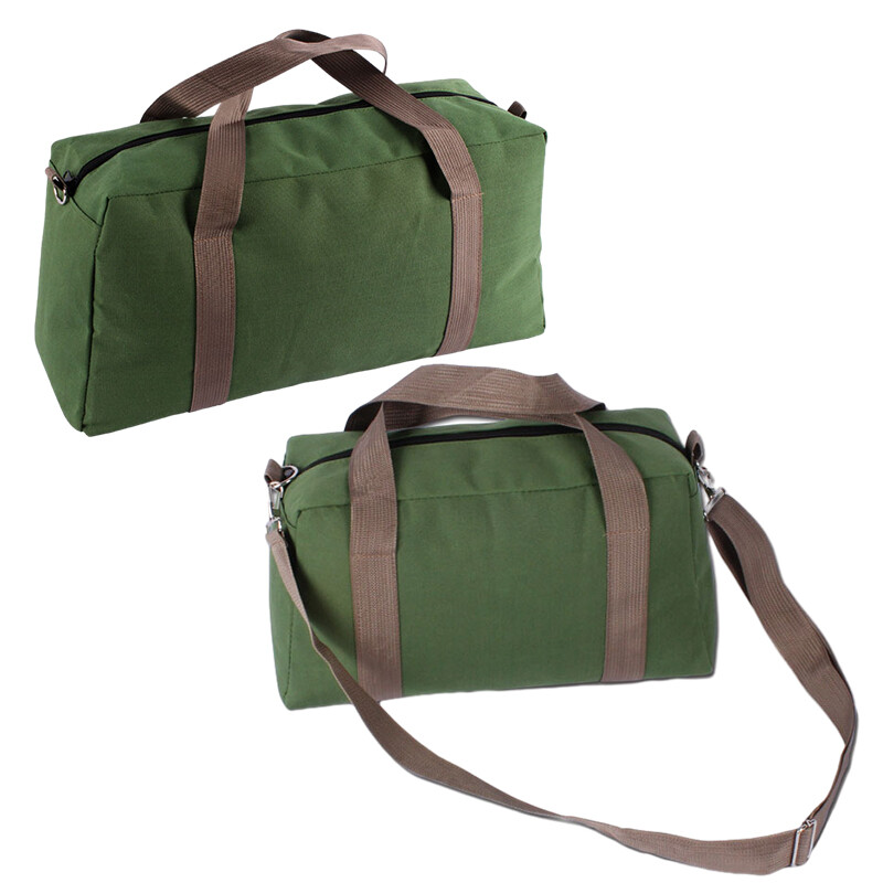 Large Capacity Canvas Tools Bag Heavy Duty Wide Mouth Tool Storage Shoulder Bag.