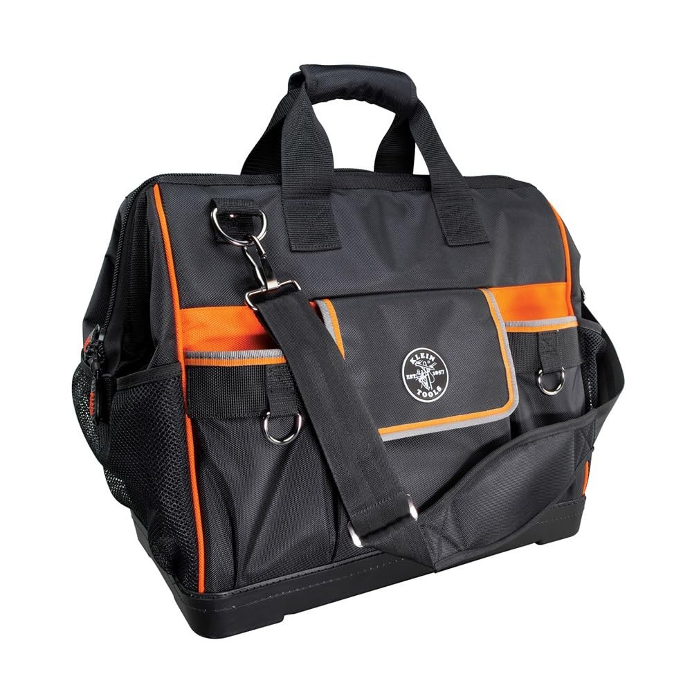 Wide-Open Tool Bag, 1680D Ballistic Weave, Molded Bottom, Detachable Strap, Dura