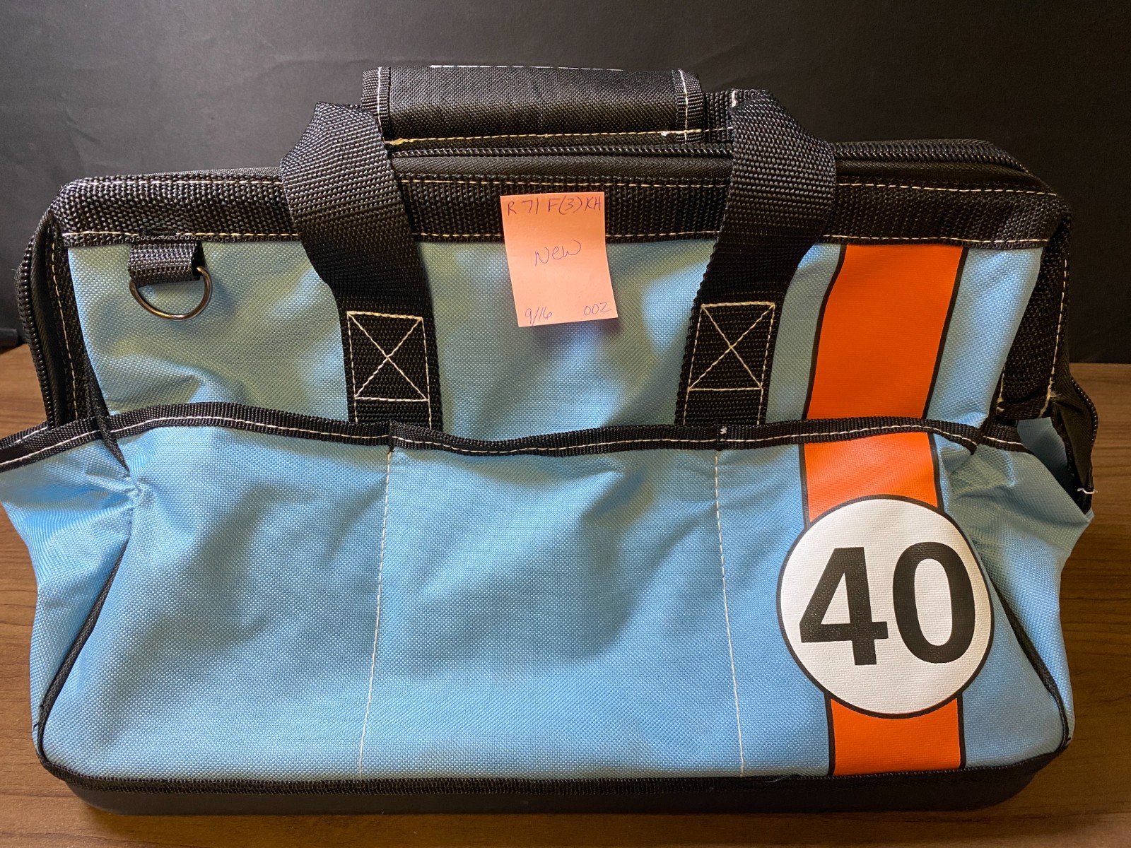 Hurricane Blue Black Shoulder Strap Multi Pockets Wide Mouth Tool Bag