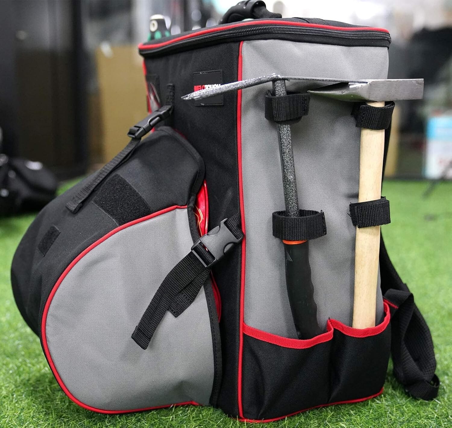 Large Welding Gear Tool Backpack Holder Luggage Storage Bag with Helmet Catch