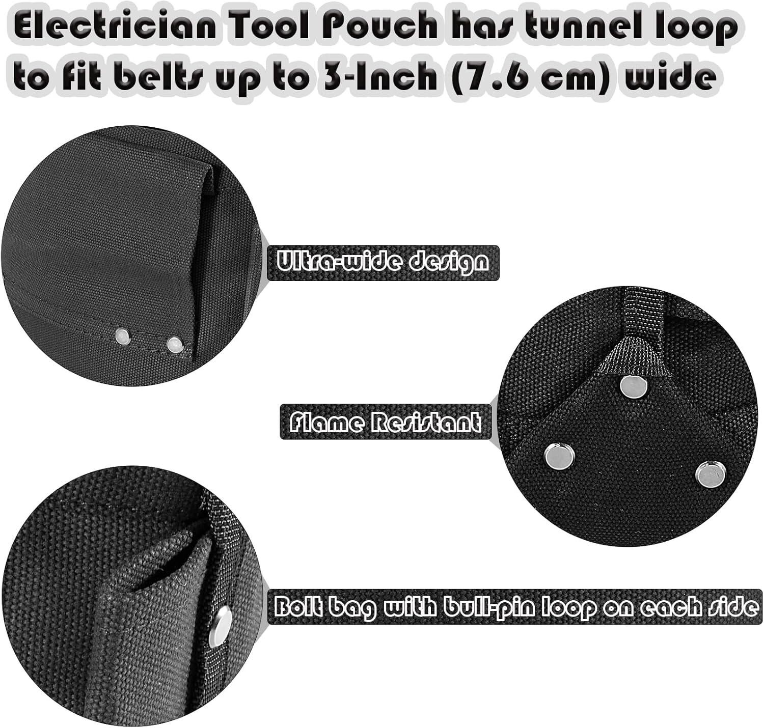 Flame Retardant Tool Kit with Replacement Probe Tip Hole, Black, Water Repellent