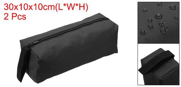 2pcs Zipper Utility Tool Bag 11.8x4x4 Inch Multi-purpose Tote Bag Black