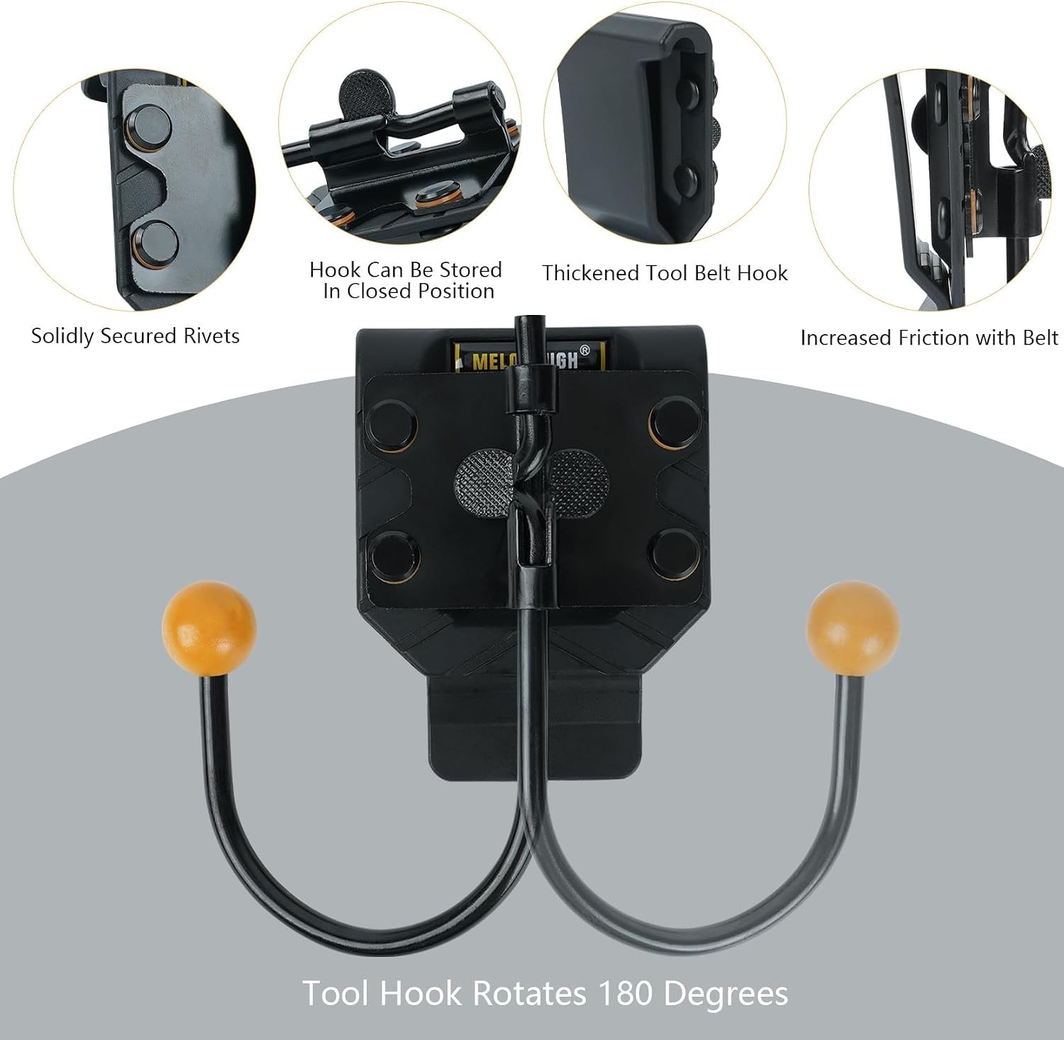 MELOTOUGH Tool Belt Hook Tool Holster Drill Holder Single