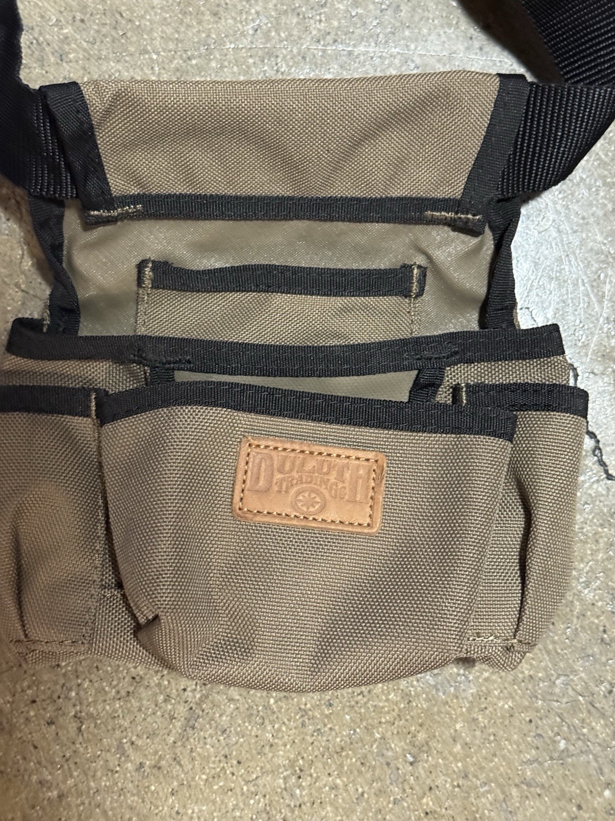 Duluth Trading Co Tool Pouch Utility Belt Holster Khaki Canvas Nylon Organizer