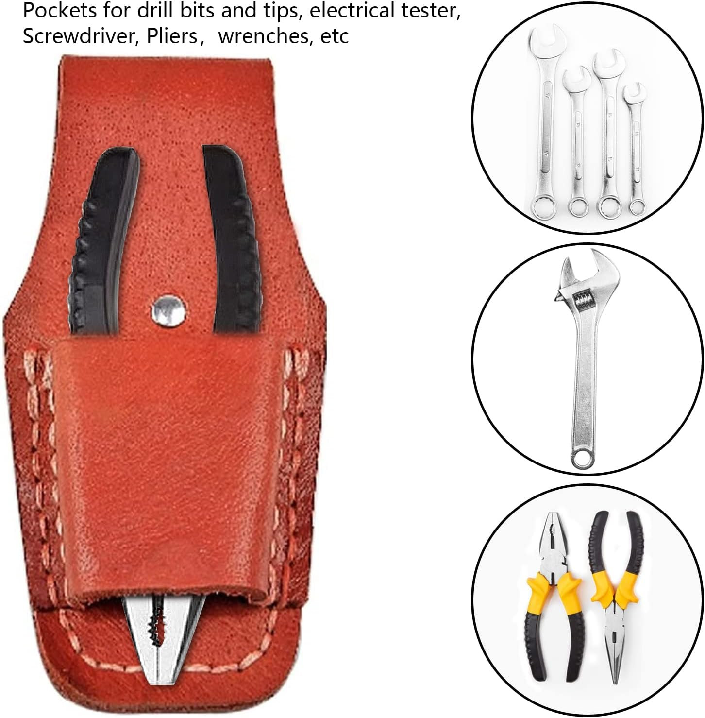 Leather Electrician Scissors Sheath Tool Holsters, Welding Pliers Belt Holder Ga