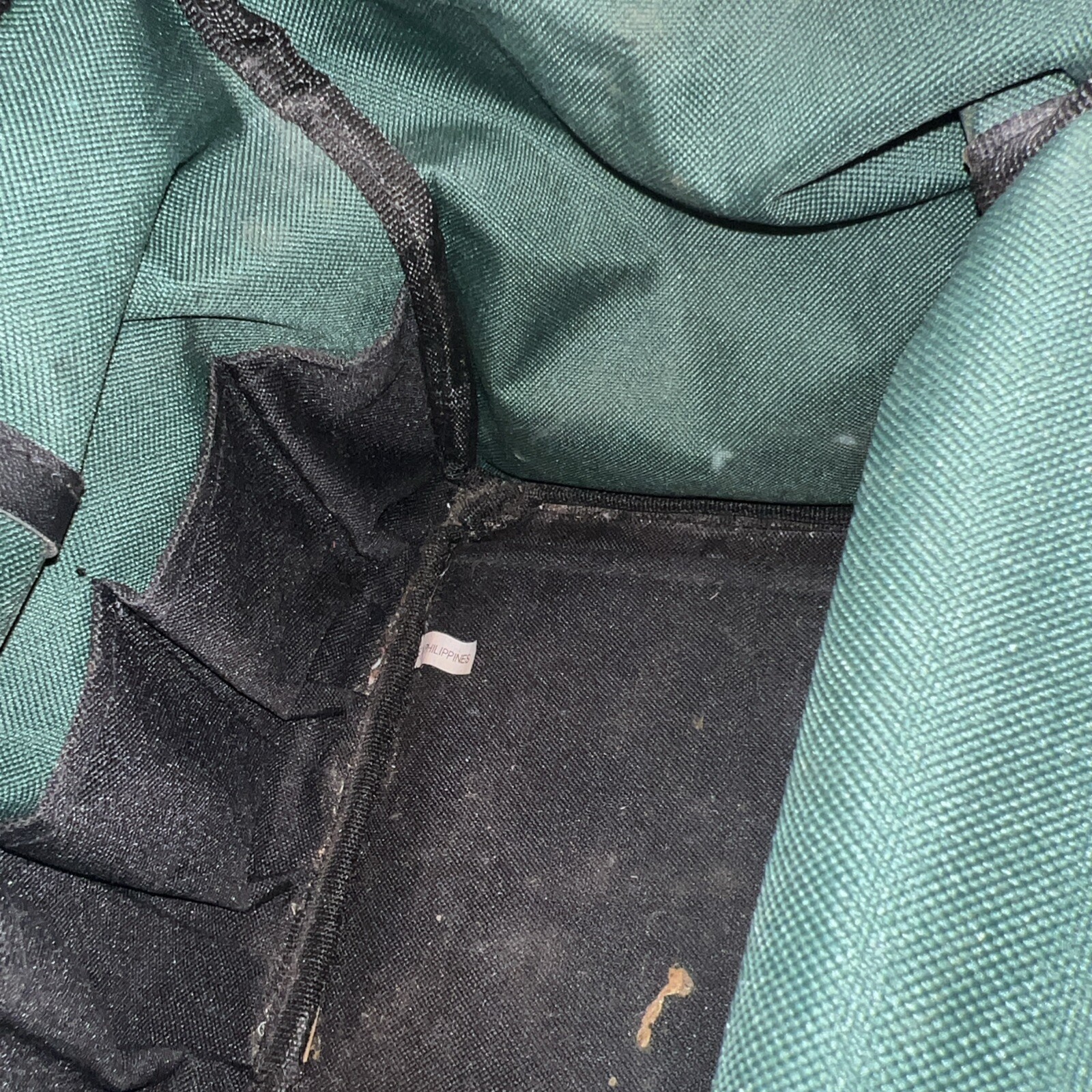Vintage Craftsman Green & Black Canvas Wide Mouth Pockets Zipper Tool Bag