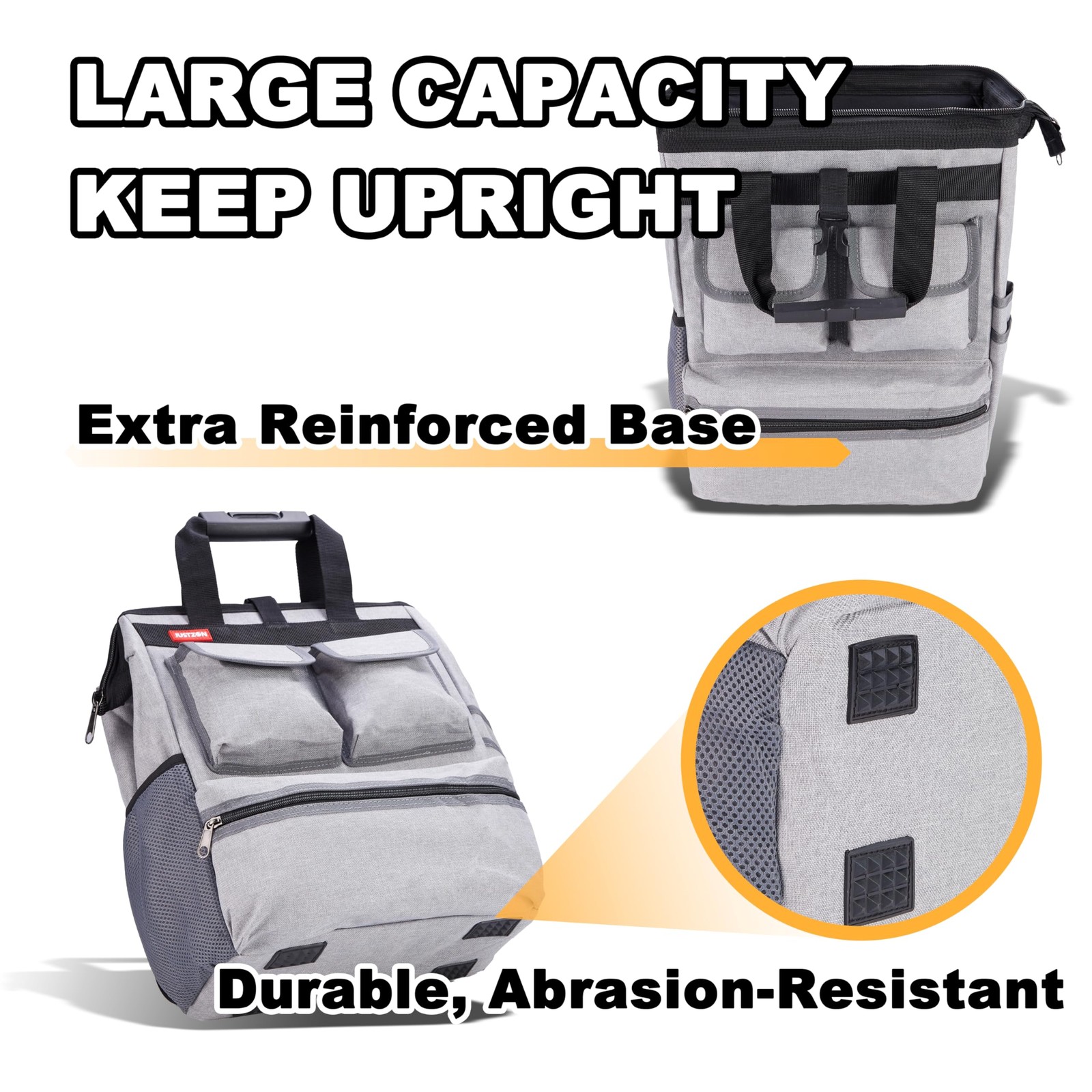 Backpack Tool Bag With Padded Back Support Heavy Duty Tool Kit Carrier Storage B
