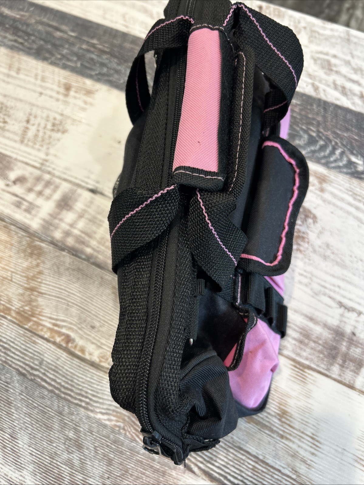 Unbranded Preowned Pink/Black Fabric Women’s Tool Bag with Carry Handle 14”x7”