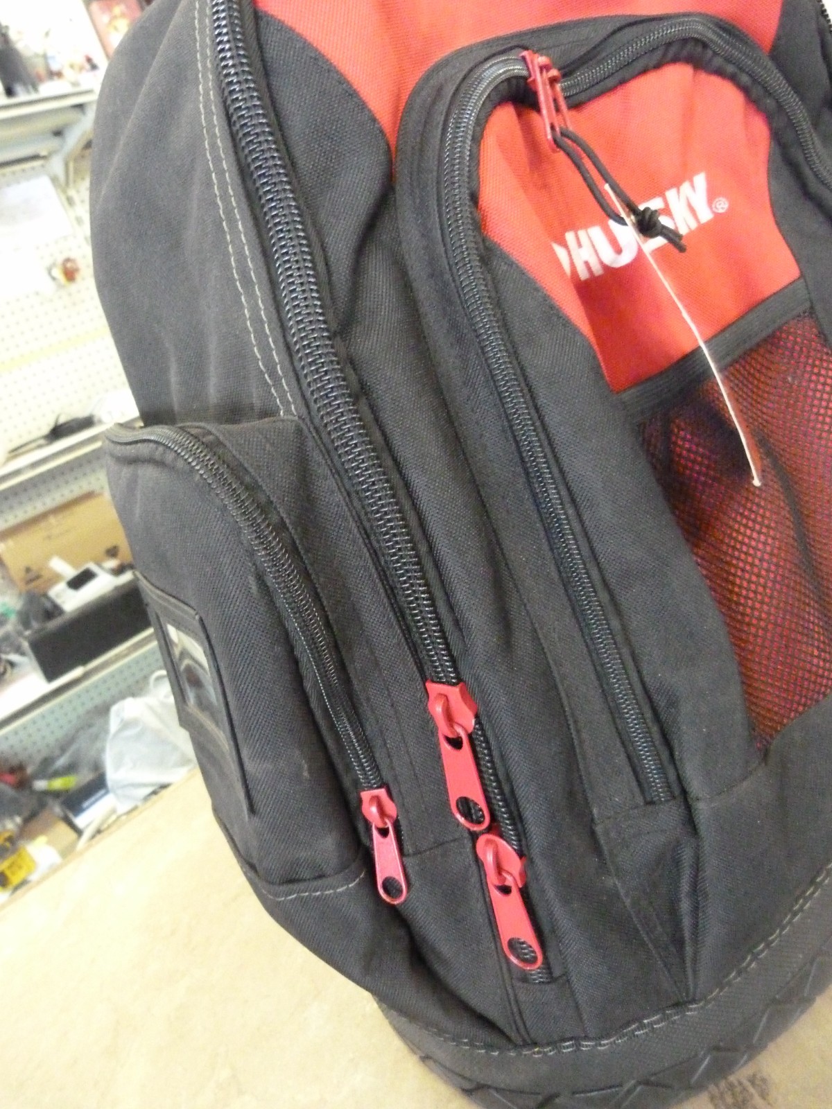 Husky Pro Tool Backpack Heavy Duty Rubber Bottom Storage Bag (H-68003-03)