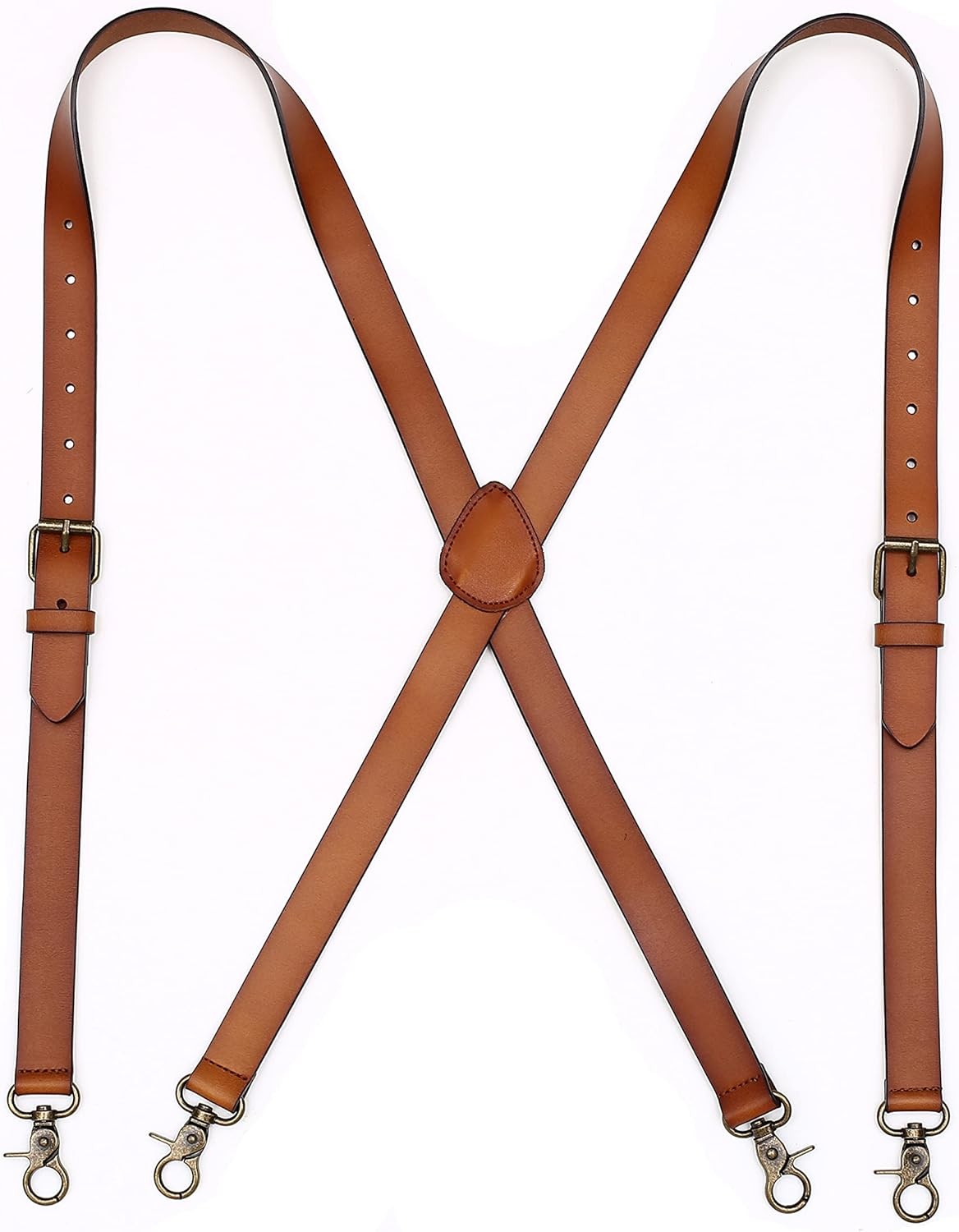 Mens Suspenders X Back Design XL:44.9"-50.8"(114-129CM), Brown