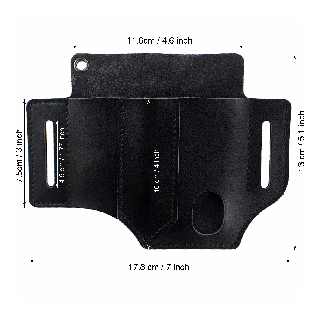 Tactical Molle Leather Bag Multitools Belt Pocket EDC Flashlight Storage Holster