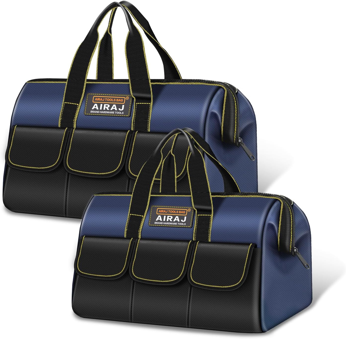AIRAJ 2-Pack Wide Mouth Tool Bag Set 14″ & 16″ Portable Storage Tote
