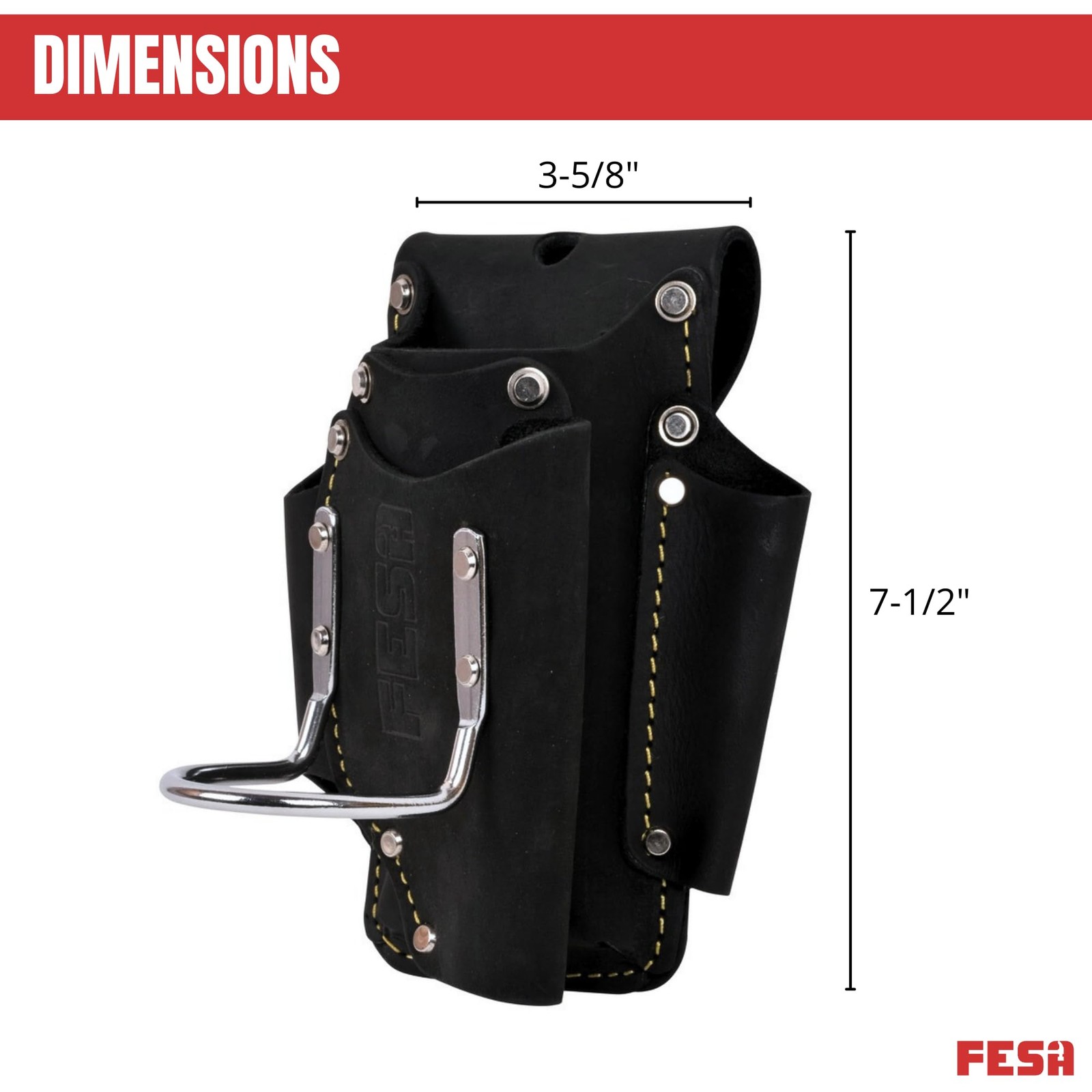 5In1 Small Leather Tool Pouch Heavy Duty Belt Loop 4 Pockets