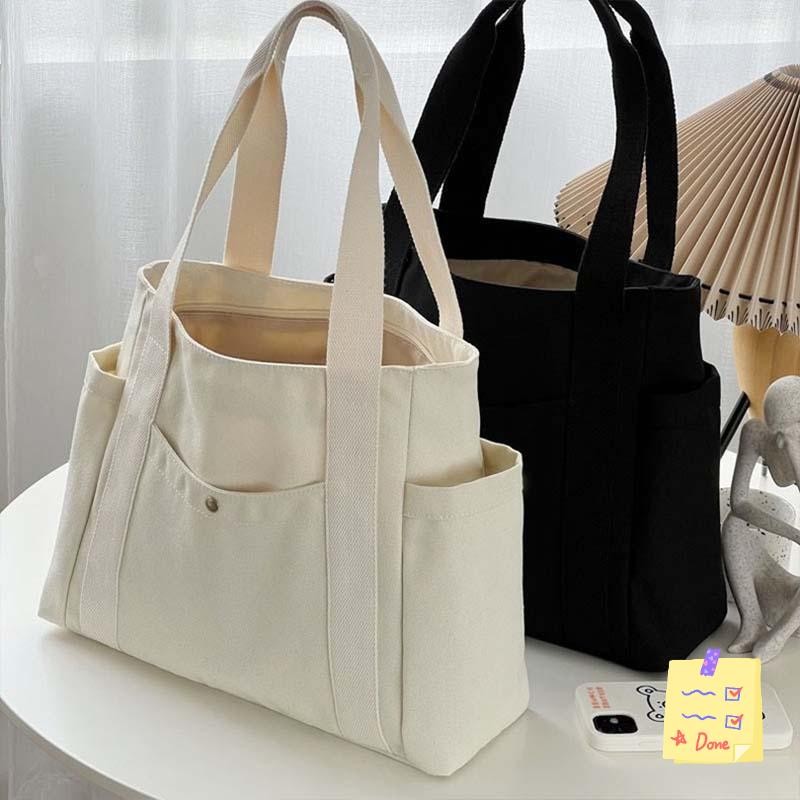 Large Canvas Tote Bag Women Work School College Book Shoulder Shopper Bag