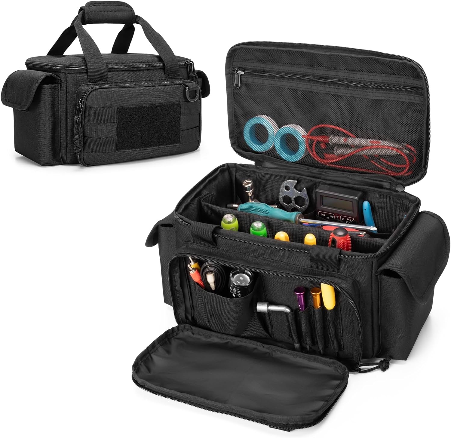 Small Tool Bag with Anti-friction and Thick Padded Bottom, Small, Black