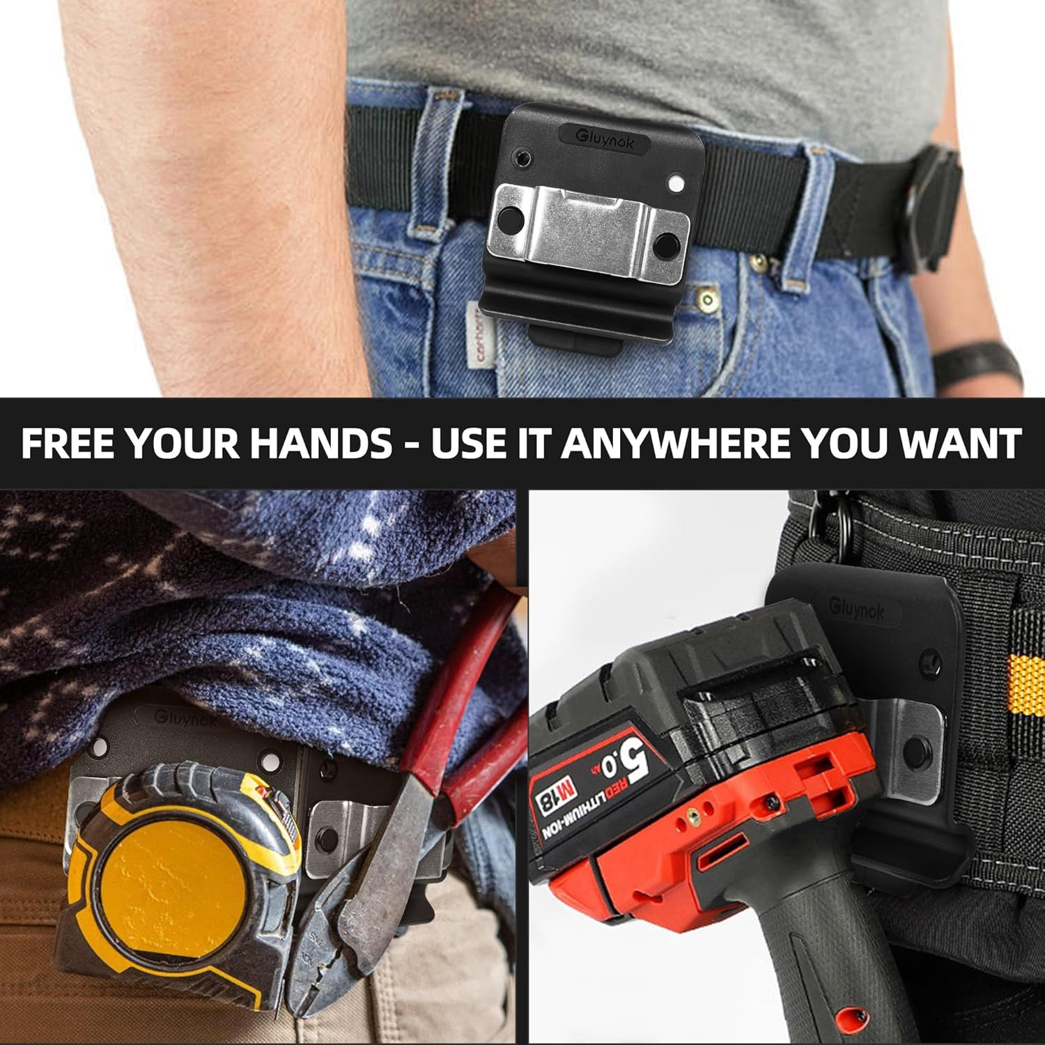 Tape Measure Holder，Drill Holder for Tool Belt-Simple Hook Holster for Cordless