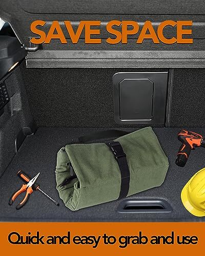 Multipurpose Roll Up Tool Bag Wrench Pouch Tool Carrier Tote with Zipper