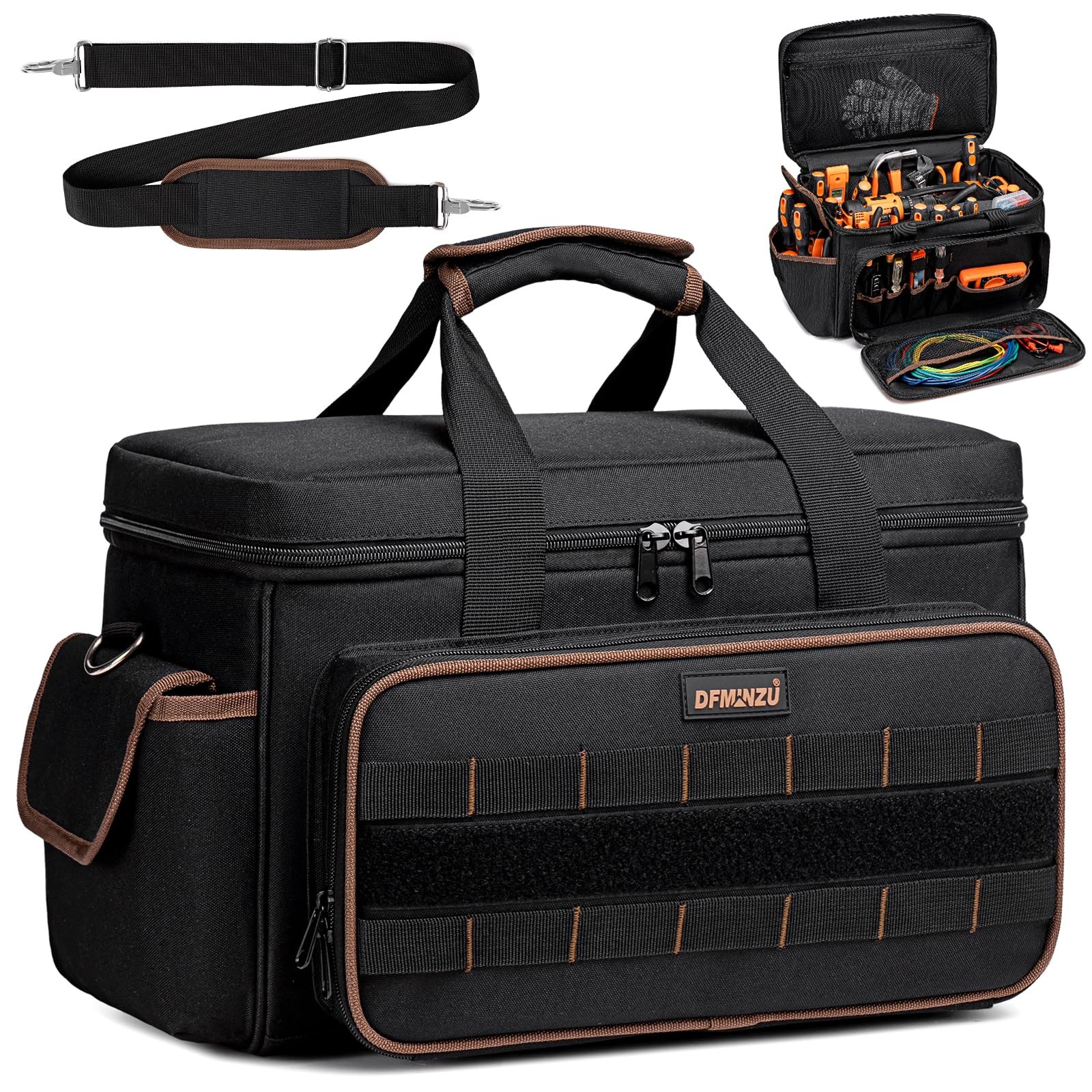 17 Inch Heavy Duty Tool Bags for Men Women, 20 Pockets Portable Tool Bag with…