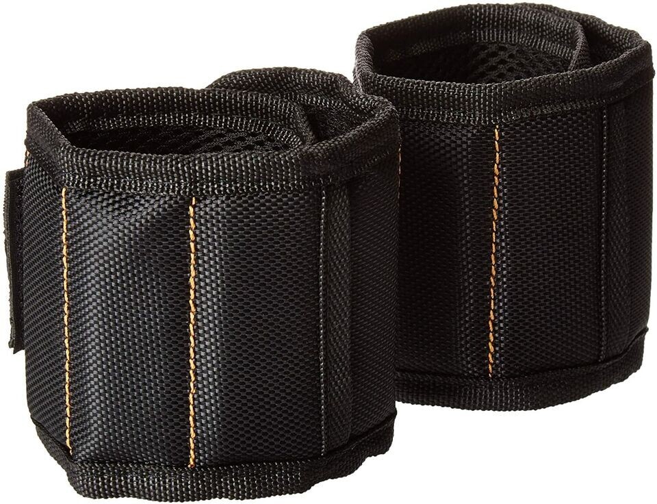 ( 2 PACK ) MAGNETIC WRISTBAND FOR NAILS , SCREWS, BOLTS / DOUBLE OUTSIDE POCKET