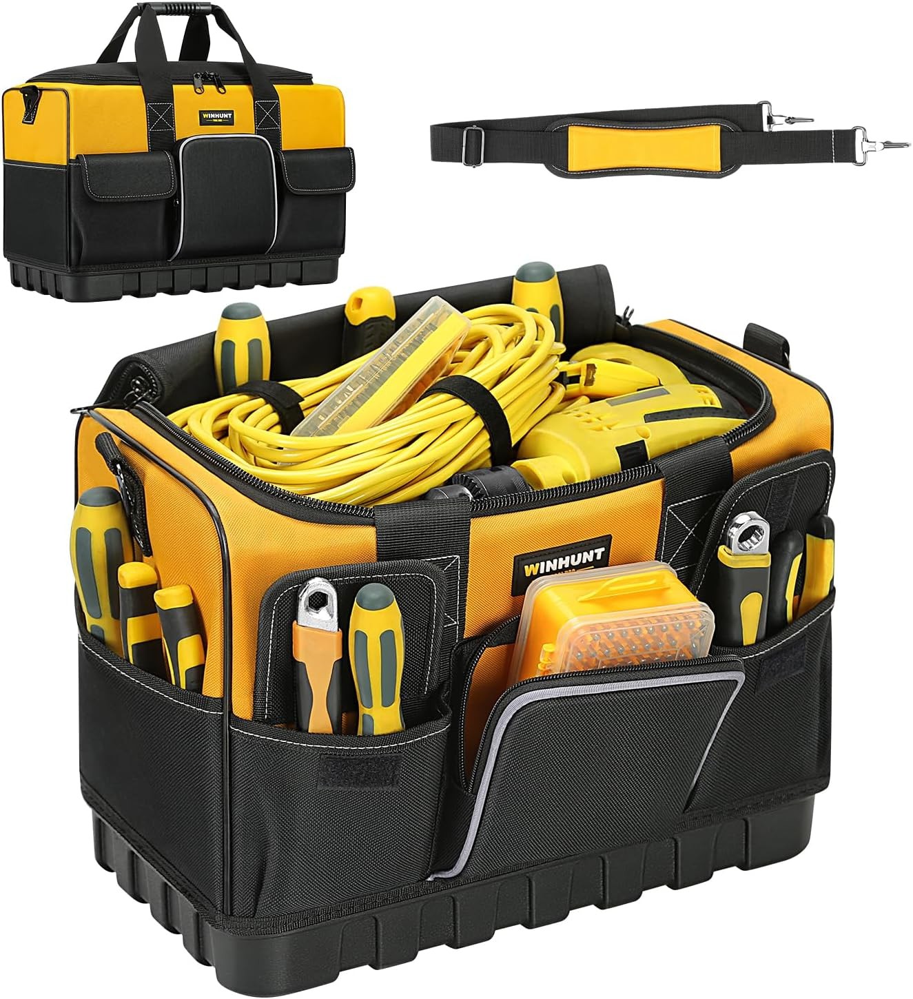 WINHUNT Tool Bag, 16-inch Tool Organisers, 600 Denier Large Tool Bag for Home…