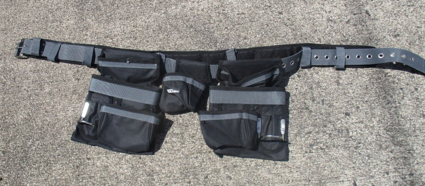NEW ADJUSTABLE TOOL RIG BELT CARPENTER ELECTRICIAN FRAMERS Fits up to 54in waist