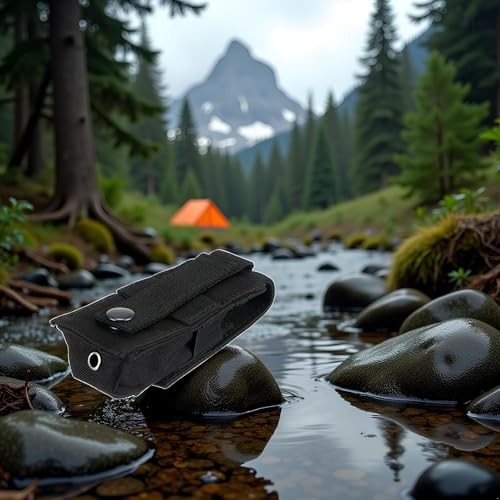 Black Outdoor Flashlight Pouch – Waterproof 600d Nylon Fabric – Waterproof Bag