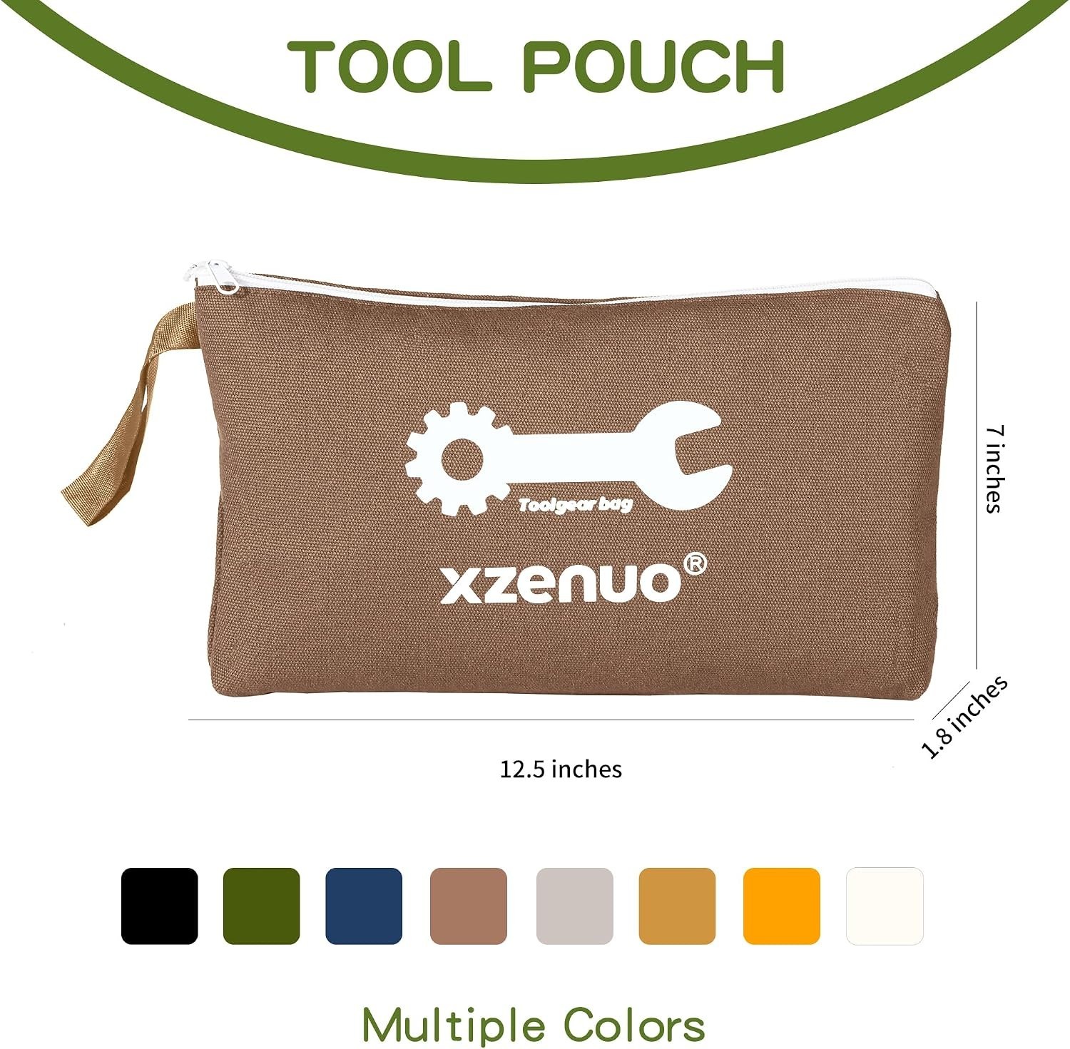 Versatile Zipper Tool Pouch – 16oz Canvas, 12.5″ for Travel & Tool Organization