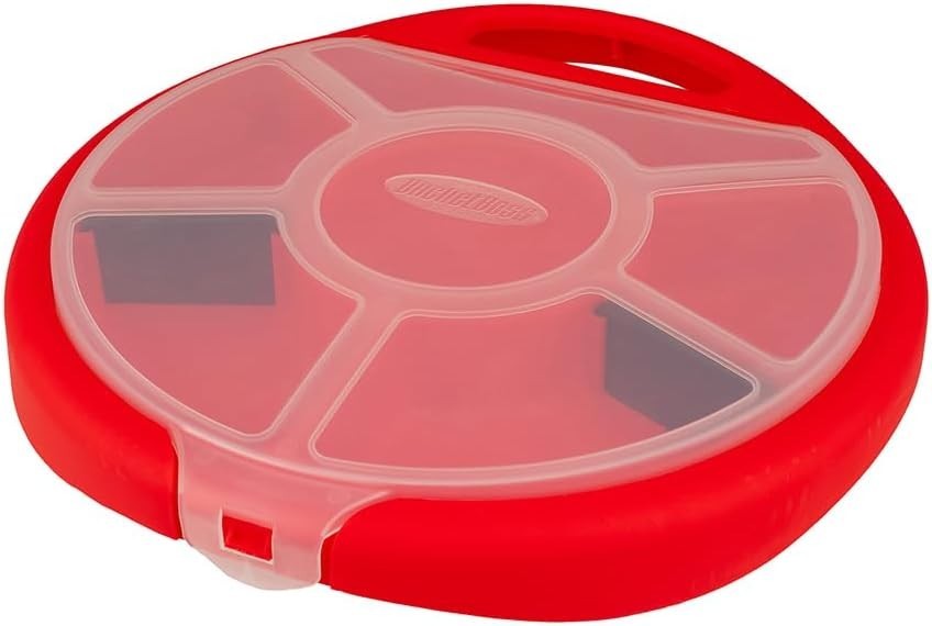 Versatile Small Parts Organizer: 5-Gallon Bucket Seat with 6 Compartments Red