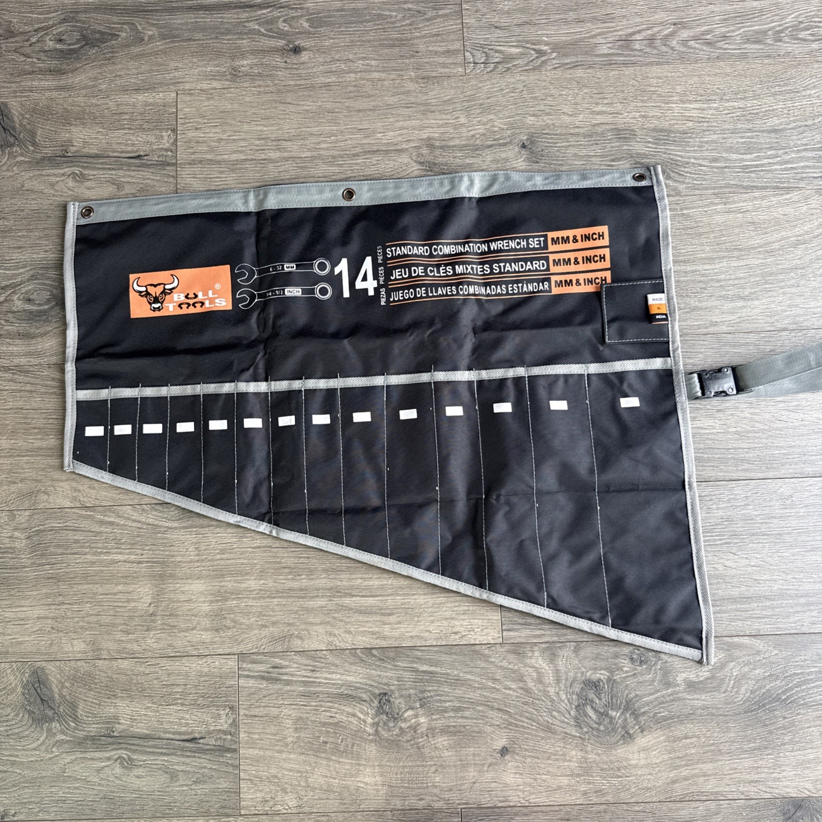 Bull Tools Wrench Roll-Up Tool Bag 14 Pocket Organizer Pouch Only Heavy-Duty