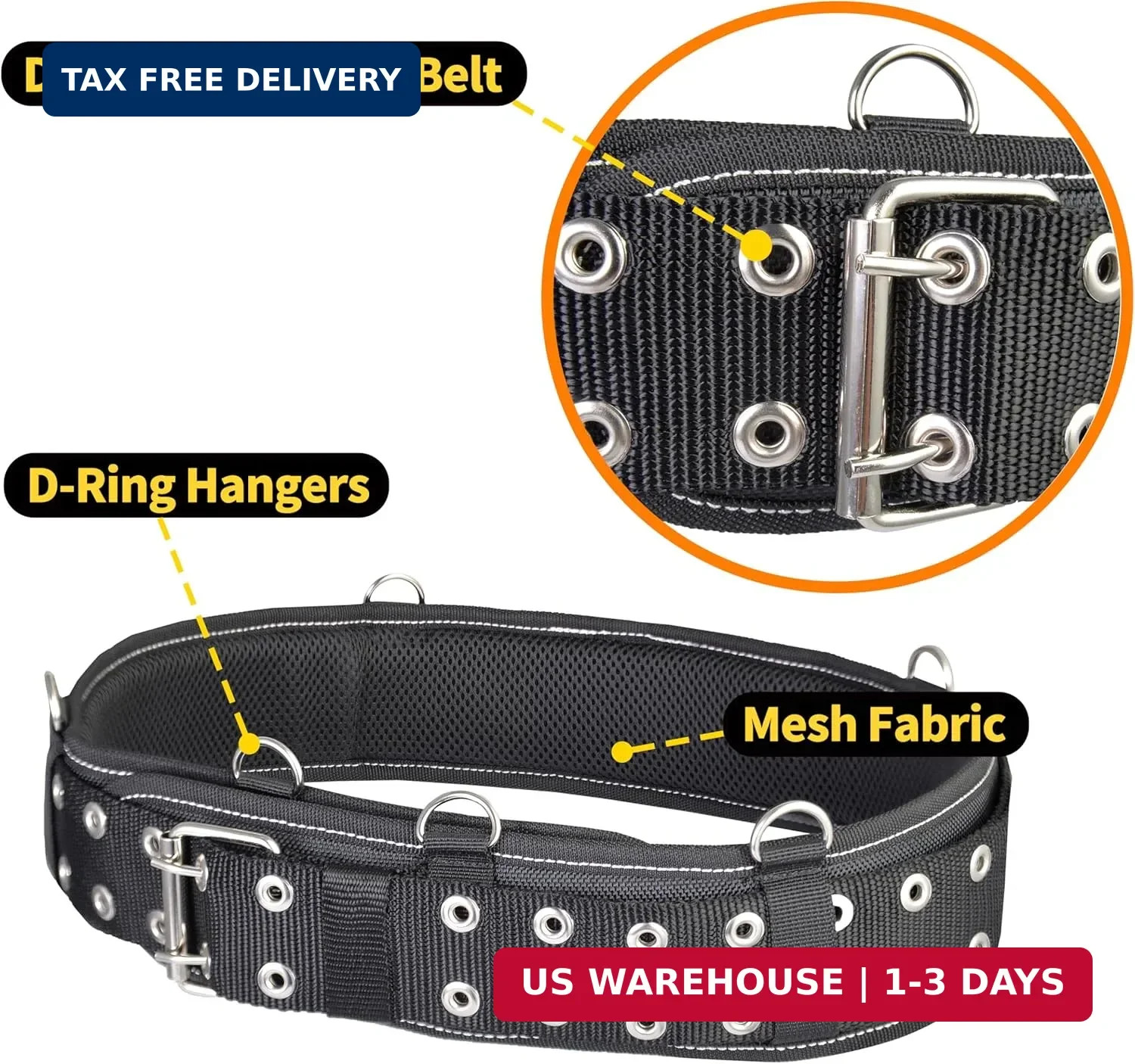 7-Piece Heavy-Duty Tool Rig with Padded Suspenders | Built for framers & contrac