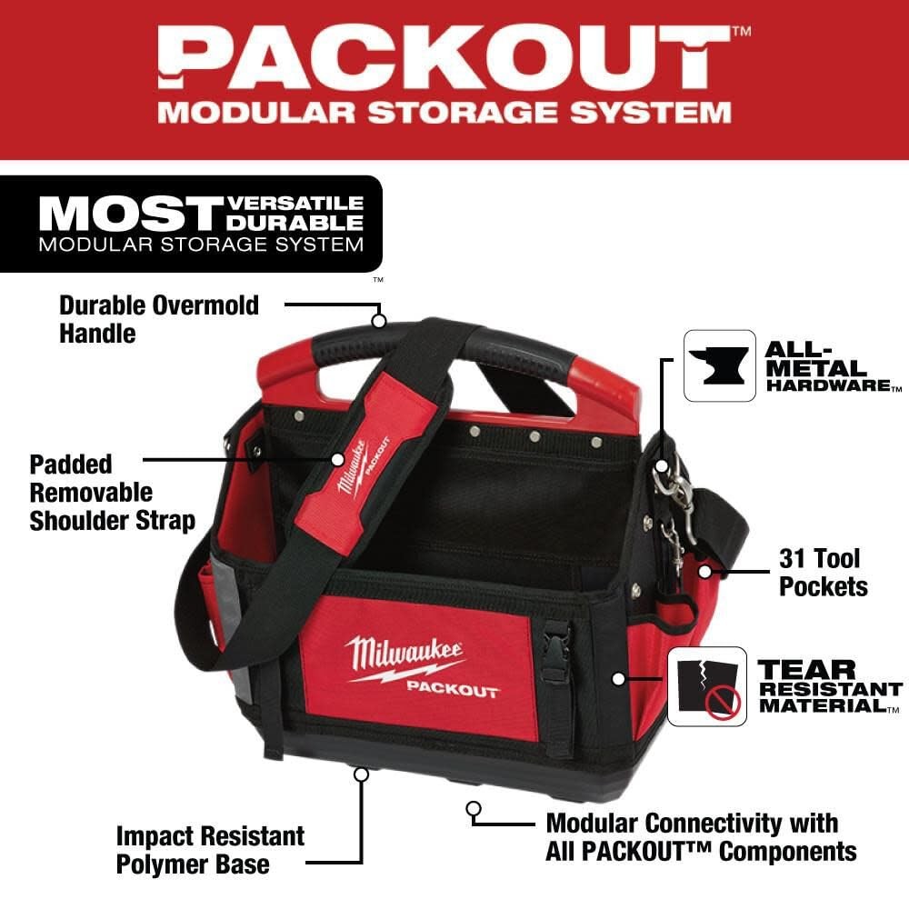48-22-8315 Packout, 15″, Storage Tote Red/Black