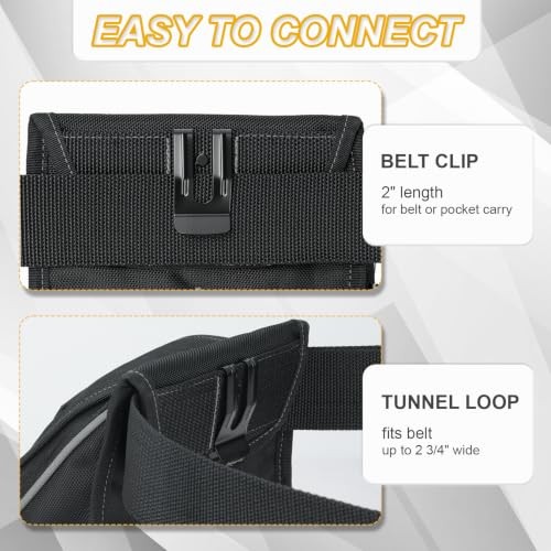 Medium Ziptop Tool Pouch with Belt Clip,16-Pocket Heavy Duty Grey Pouch + Belt