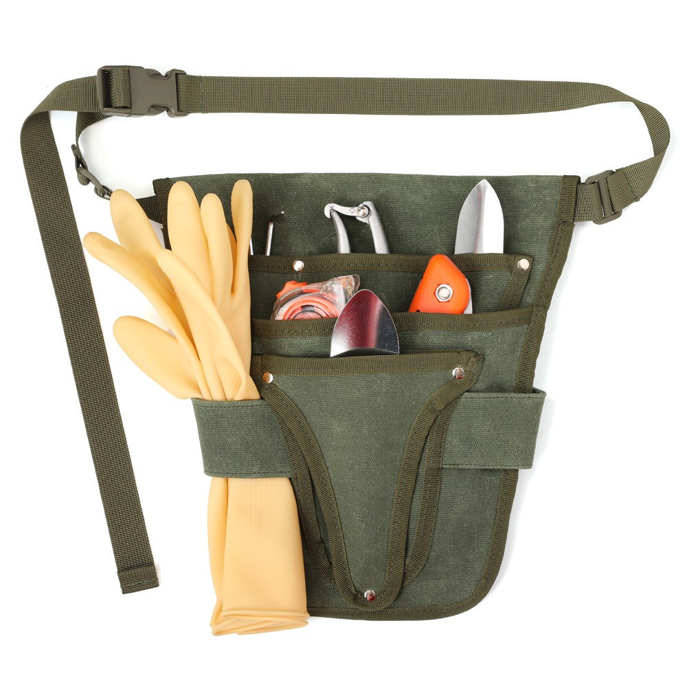 Canvas Weeding Tool Bag Wear-Resistant Storage Bag Waist Hanging Electrician Bag