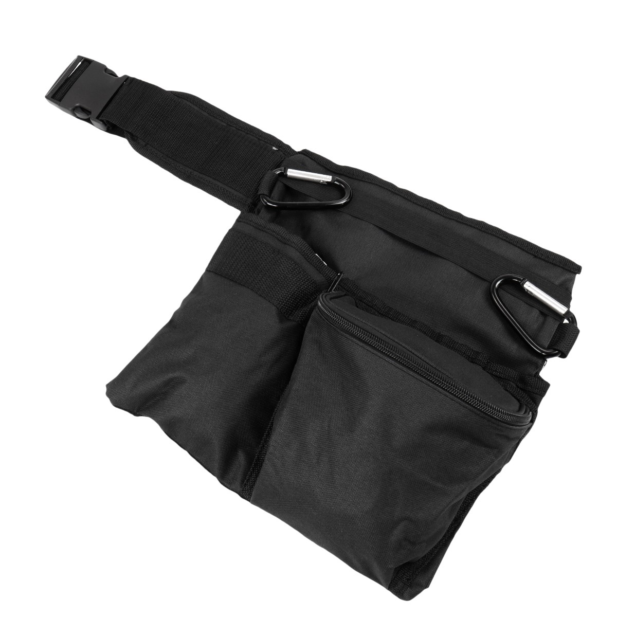 Black 3-Pocket Prospecting Utility Belt & Pouch with 2 Carabiners
