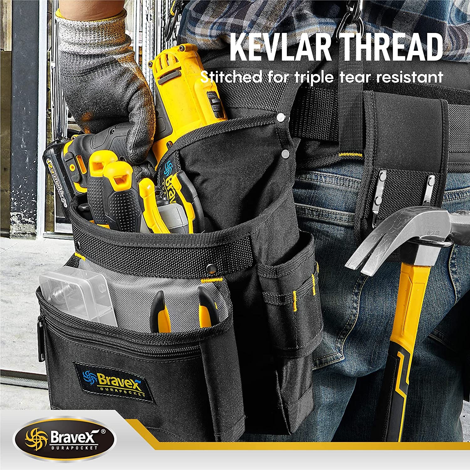 Work Tool Belt Set Suspenders Drill Pouch Holder Carpenter for men