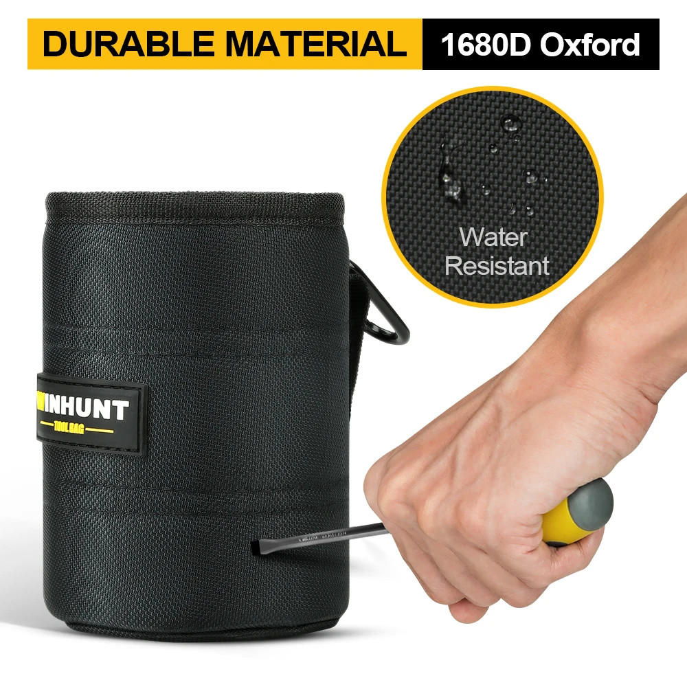 WINHUNT 1680D Heavy Duty Tool Pouch Drawstring Nail & Screw Bag w/ Belt Clip