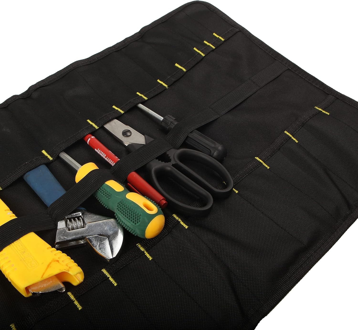 22 Pocket Tool Bag Canvas Wrench Roll up Pouch/Screwdriver Pliers Roller Compart