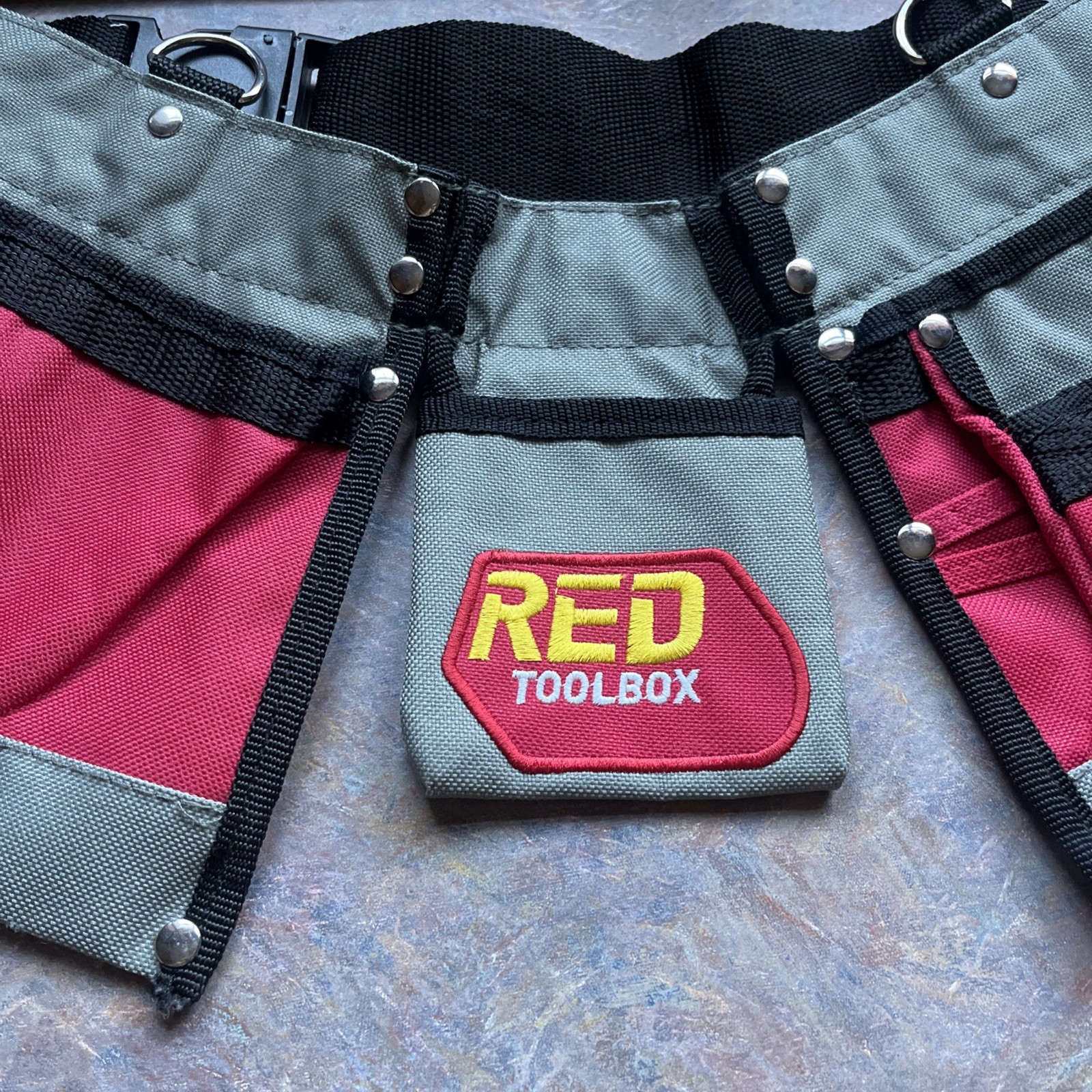 🔥 Youth Red Toolbox Canvas Adjustable Tool Belt Pouch Belt One Size 8+ Kids