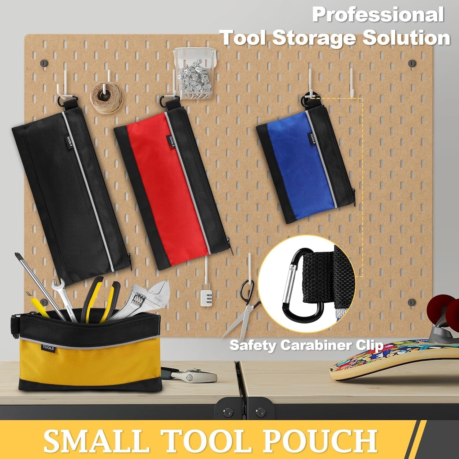 4 Pack Waterproof Tool Pouches in 1680D Oxford Fabric for Ultimate Organization