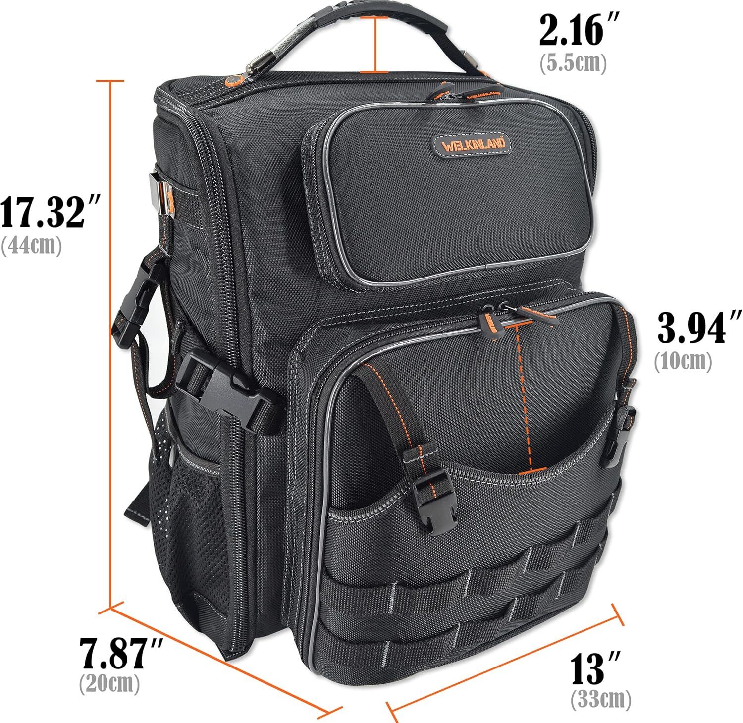 WELKINLAND full opening tool backpack, tool bag backpack, tool backpacks