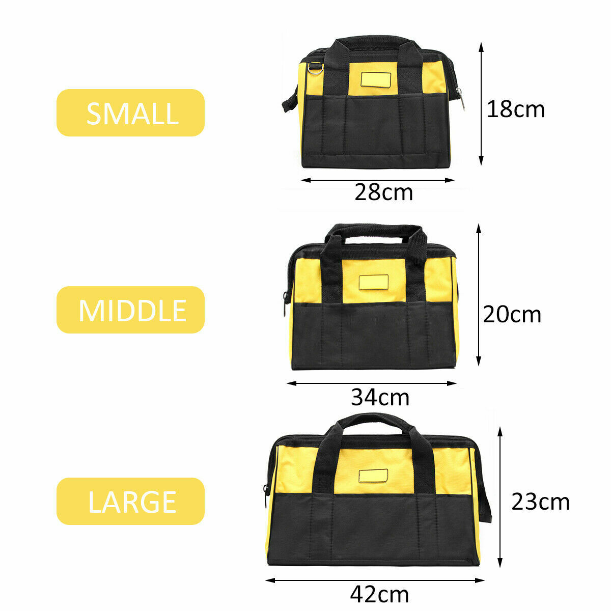 S/M/L Waterproof Heavy Duty Tool Bag Storage Toolbag Working Nylon Canvas Strap
