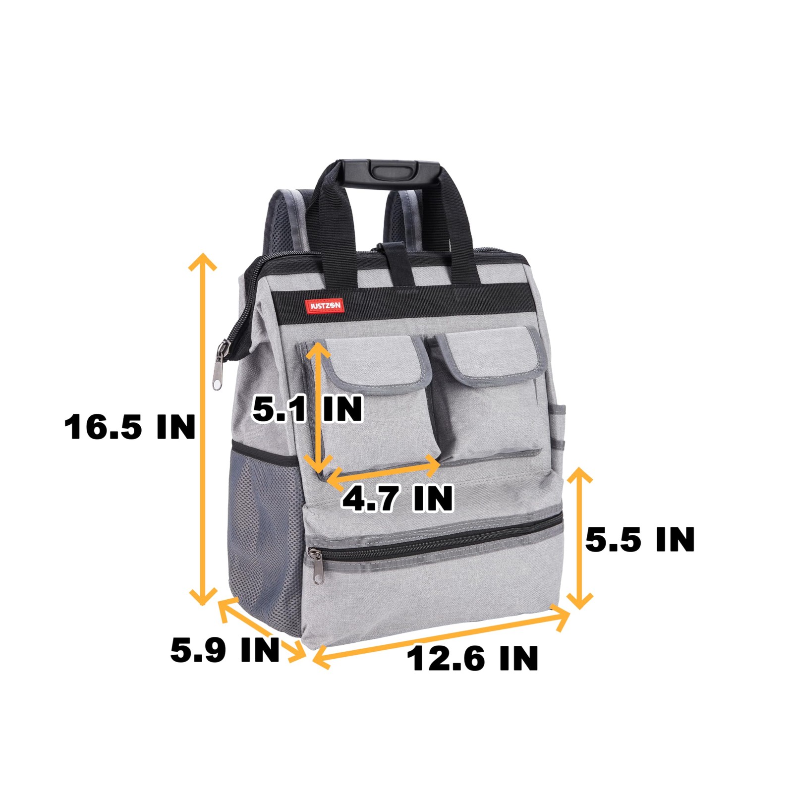 Backpack Tool Bag With Padded Back Support Heavy Duty Tool Kit Carrier Storage B
