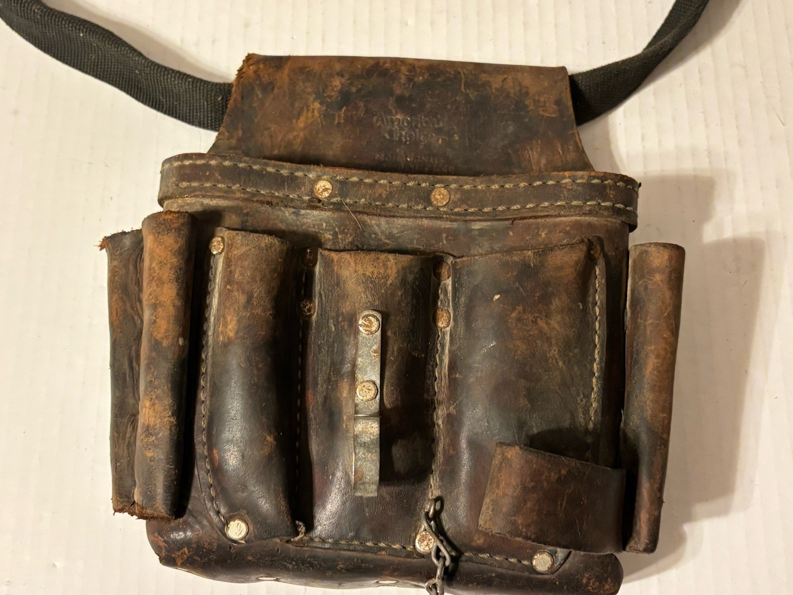 Tool Belt Pouch Leather Americas Choice Professional A521 Only 9 Pocket VTG