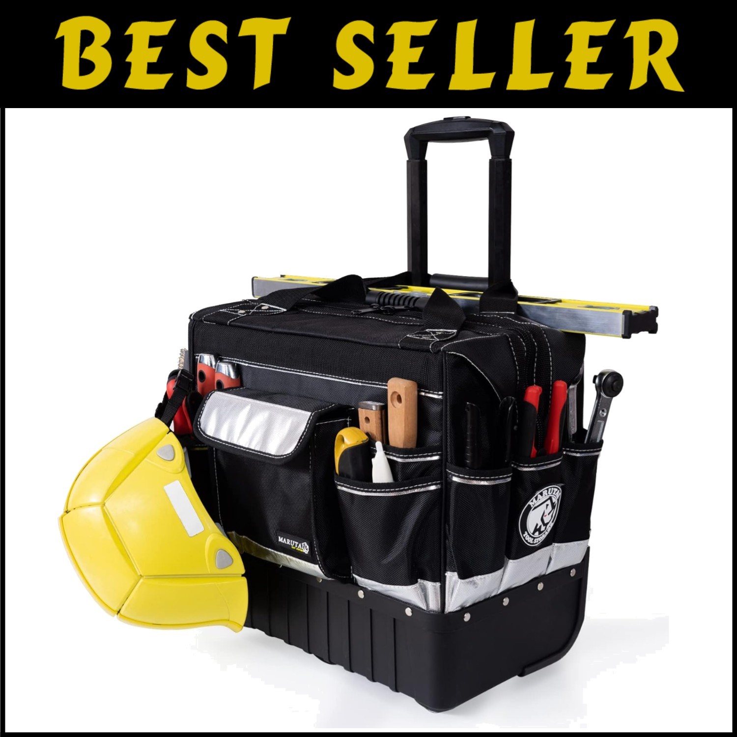 Heavy-Duty 18” Tool Bag with 40 Pockets – Waterproof & Portable with Wheels