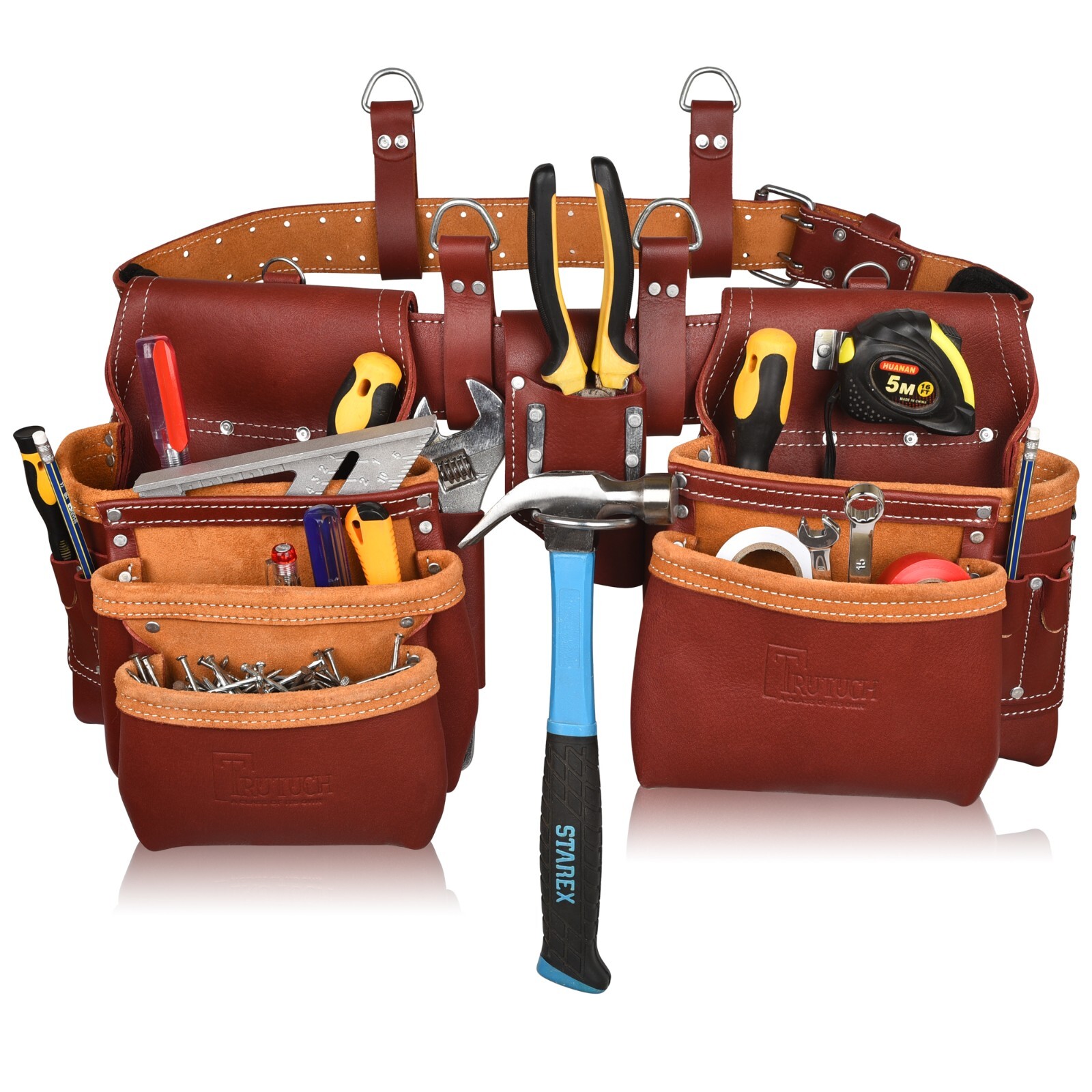 Leather Tool Belt | Carpenter Tool Pouch | Framers Tool Belt | Handyman Belt