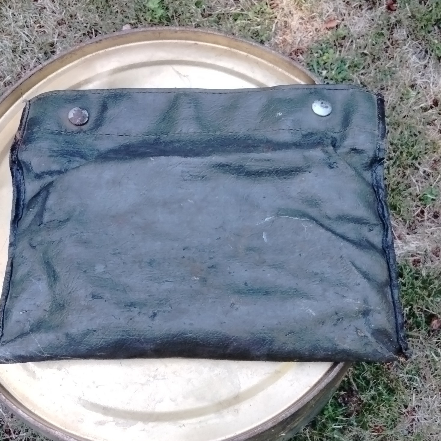 Green Leather Tool Pouch Bag, Snap Closure, Single Item, tools included